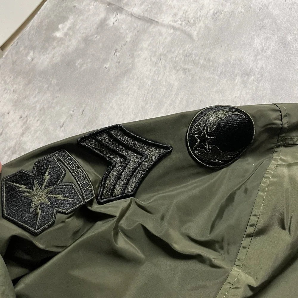 CSG Champs USA Green Flight Windbreaker Jacket Men's Size 3XL Patches - Picture 5 of 12